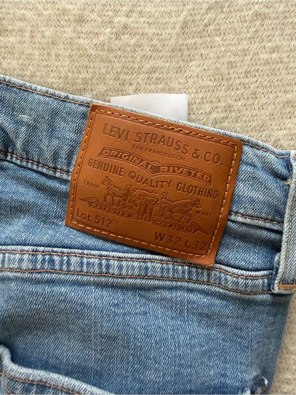 Levi's Men's 512 Slim Straight Jeans - Light Blue with Brown Patch